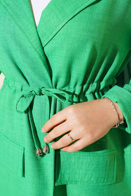 Ceketli Keten Takım Neon Yeşil - Thumbnail
