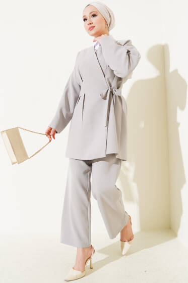 Ceketli Yandan Bağlamalı İkili Takım Taş - İkili Takım