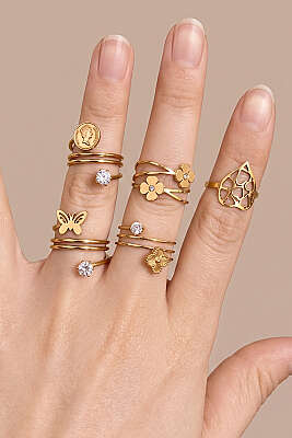 Çelik Yüzük Seti Asorti 2 - YILMAZ BİJUTERİ 