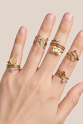 Çelik Yüzük Seti Asorti 4 - YILMAZ BİJUTERİ 