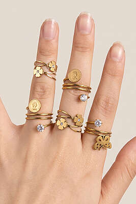 Çelik Yüzük Seti Asorti 5 - YILMAZ BİJUTERİ 