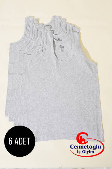 Cennetoğlu 6'lı Erkek Atlet Melanj Gri - Cennetoğlu