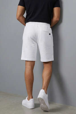 Cep Fermuarlı Erkek Şort Ekru - ERKEK ŞORT