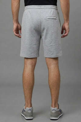 Cep Fermuarlı Erkek Şort Melanj Gri - ERKEK ŞORT
