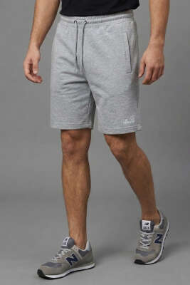 Cep Fermuarlı Erkek Şort Melanj Gri - DYNAMO