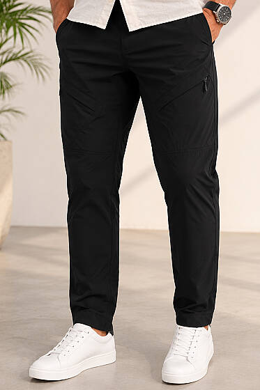 Cep Fermuarlı Outdoor Erkek Pantolon Siyah - Erkek Pantolon
