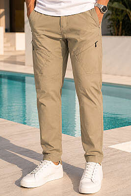 Cep Fermuarlı Outdoor Erkek Pantolon Vizon - DYNAMO