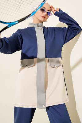 Cep Kapak Detaylı Scuba İkili Takım Lacivert - Scuba Ürünler