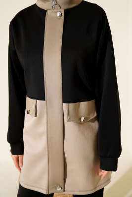 Cep Kapak Detaylı Scuba İkili Takım Siyah - İkili Takım