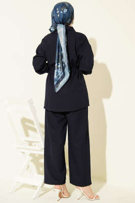 Cep Kapaklı Bel Tünelli Basic İkili Takım Lacivert - İkili Takım