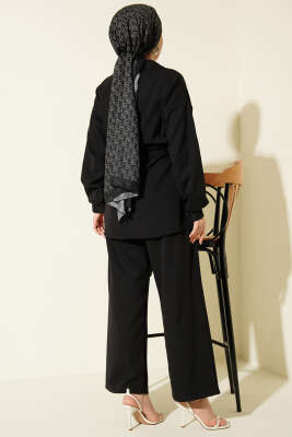 Cep Kapaklı Bel Tünelli Basic İkili Takım Siyah - İkili Takım