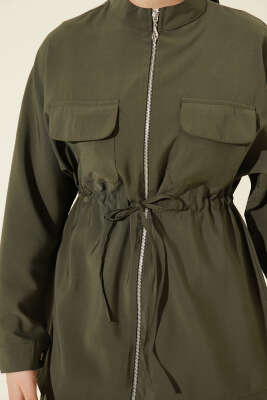 Cep Kapaklı Bel Tünelli Modal İkili Takım Haki - İkili Takım