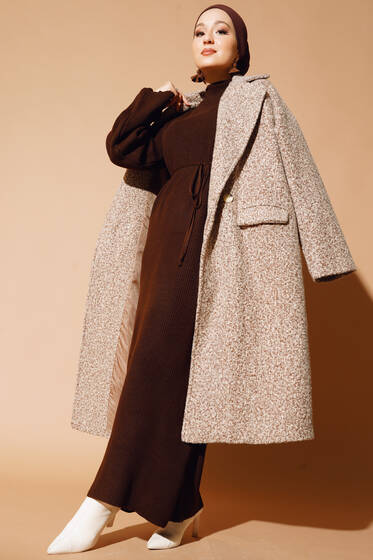 Cep Kapaklı Bukle Kaban Camel - Kaban