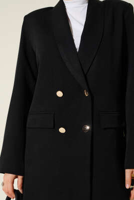Cep Kapaklı Dabıl Blazer Ceket Siyah - Ceket