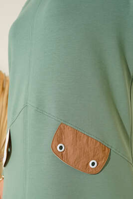 Cep Kapaklı Dikişli Tunik Mint - Tunik