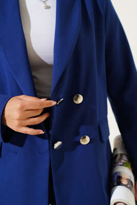 Cep Kapaklı Dört Düğmeli Blazer Ceket Lacivert - 500-700 TL Ürünler