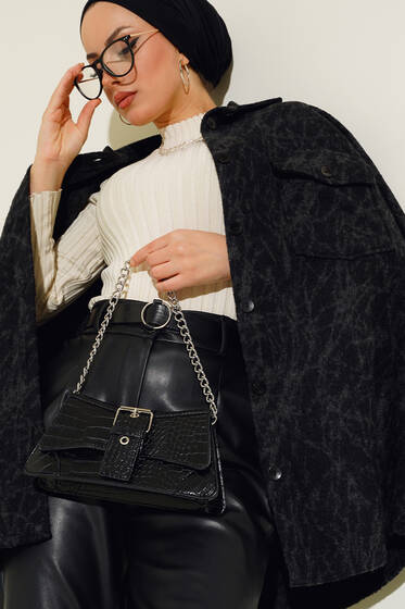 Cep Kapaklı Gömlek Siyah - Gömlek