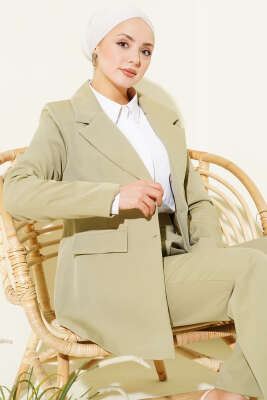 Cep Kapaklı Kemerli Ceket İkili Takım Nefti - İkili Takım