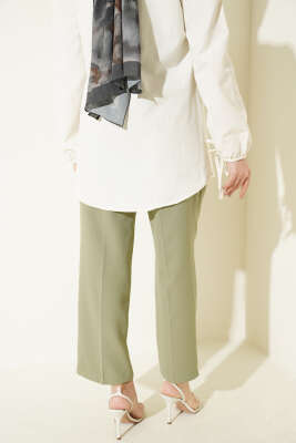 Cep Kapaklı Kemerli Pantolon Çağla Yeşili - Pantolon