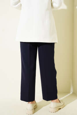 Cep Kapaklı Kemerli Pantolon Lacivert - Pantolon