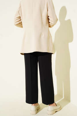 Cep Kapaklı Kemerli Pantolon Siyah - Pantolon