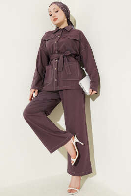 Cep Kapaklı Kuşaklı İkili Takım Burgonya - ASME