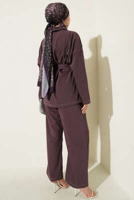 Cep Kapaklı Kuşaklı İkili Takım Burgonya - İkili Takım