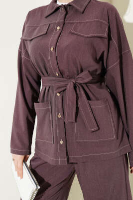 Cep Kapaklı Kuşaklı İkili Takım Burgonya - İkili Takım