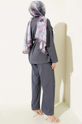 Cep Kapaklı Kuşaklı İkili Takım Mavi - İkili Takım