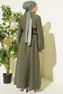 Cep Kapaklı Kuşaklı Tensel Jile Takım Haki - İkili Takım