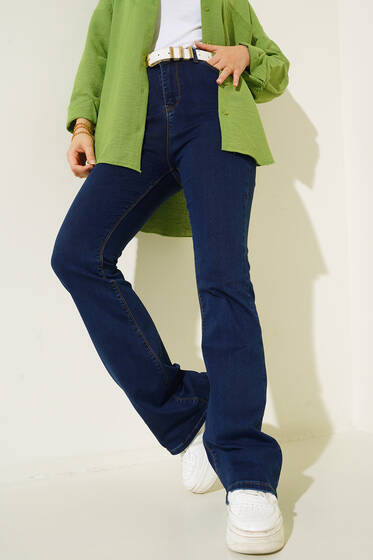 Cep Nakışlı İspanyol Pantolon Kot - Pantolon