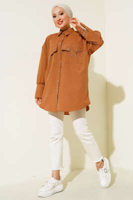 Cep ve Manşet Zincirli Gömlek Taba - Yılın Fırsatı