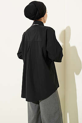 Cep Zımbalı Basic Gömlek Siyah - Gömlek