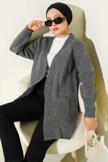 Cepli Araboy Triko Hırka Füme - Hırka