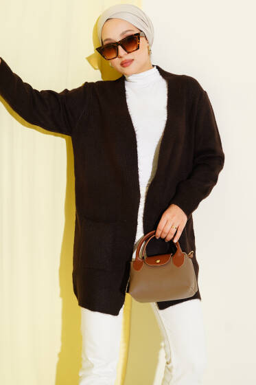 Cepli Araboy Triko Hırka Kahve - Hırka