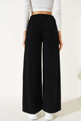 Cepli Bel Lastikli Triko Pantolon Siyah - Kadın Giyim Modelleri