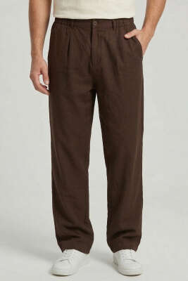 Cepli Bol Modal Kumaş Pantolon Kahve - GİESTO