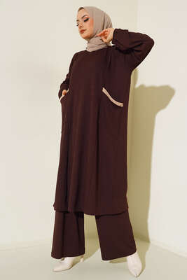 Cepli Burgu İkili Takım Kahve 