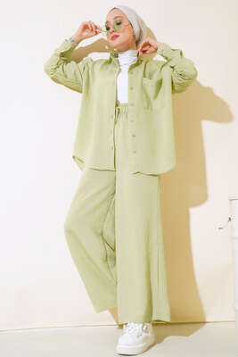 Cepli Çizgi Desen Takım Yeşil - İKİLİ TAKIM