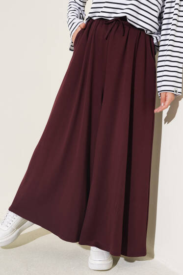 Cepli Loyşa Salaş Pantolon Bordo - Pantolon