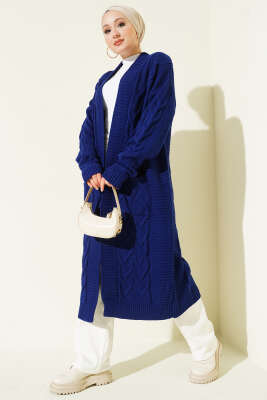 Cepli Örgü Desenli Uzun Hırka Parlement - Hırka