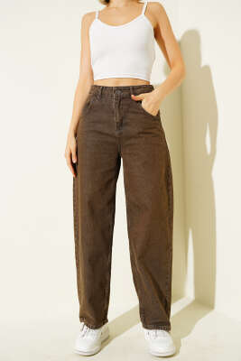 Cepli Palazzo Kot Pantolon Kahve - Kadın Giyim Modelleri