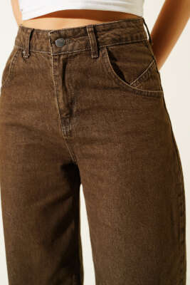 Cepli Palazzo Kot Pantolon Kahve - Kadın Giyim Modelleri