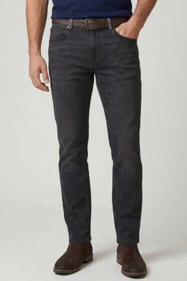 Cepli Regular Fit Erkek Kot Pantolon Füme - Erkek Pantolon