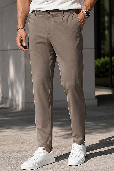 Cepli Regular Fit Tensel Pantolon Kum Bej - Erkek Pantolon