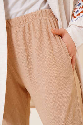 Cepli Salaş Bürümcük Pantolon Bej - Pantolon