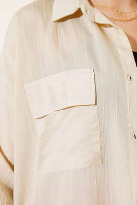 Cepli Salaş Gömlek Bej - Kadın Giyim Modelleri