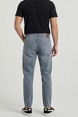 Cepli Tapered Fit Kot Erkek Pantolon Blue Gri - Babalar Günü