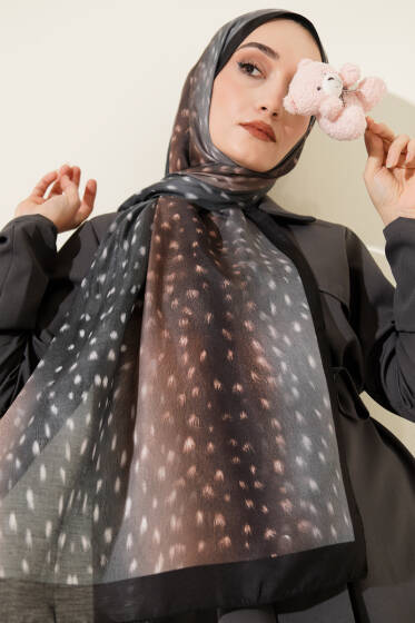 Ceylan Gözü Soft Şal Siyah - Başörtüsü