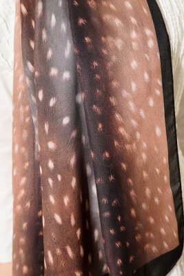 Ceylan Gözü Soft Şal Siyah Camel - Başörtüsü